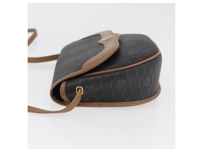 Borsa a tracolla Christian Dior Honeycomb Canvas PVC Nero Oro Auth BA12686 D'oro - vista 5