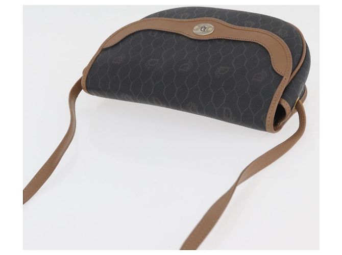 Borsa a tracolla Christian Dior Honeycomb Canvas PVC Nero Oro Auth BA12686 D'oro - vista 7