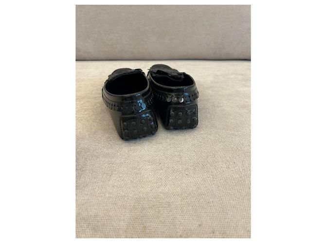 Tod's Gommino Mocassini in pelle vernice nera con frange Nero - vista 4