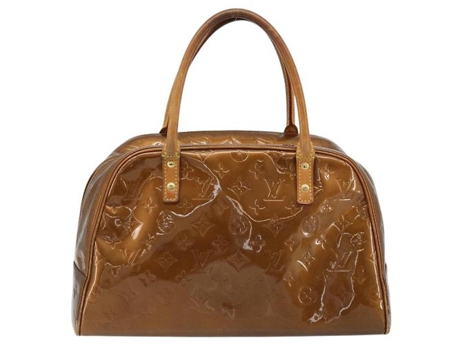 LOUIS VUITTON Monogram Vernis Tompkins Square Bag Bronze M91103 LV Auth 180705 Bronzo - vista 2