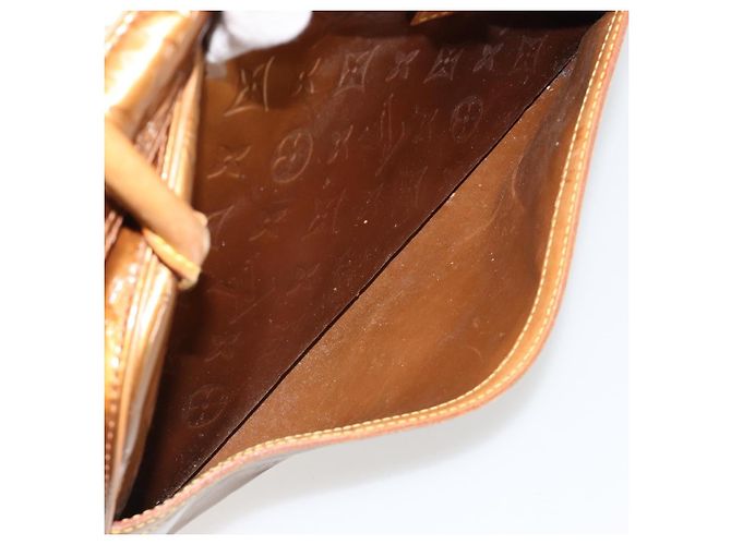 LOUIS VUITTON Monogram Vernis Tompkins Square Bag Bronze M91103 LV Auth 180705 Bronzo - vista 22