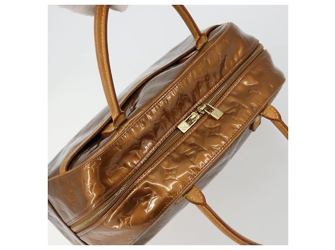 LOUIS VUITTON Monogram Vernis Tompkins Square Bag Bronze M91103 LV Auth 180705 Bronzo - vista 6