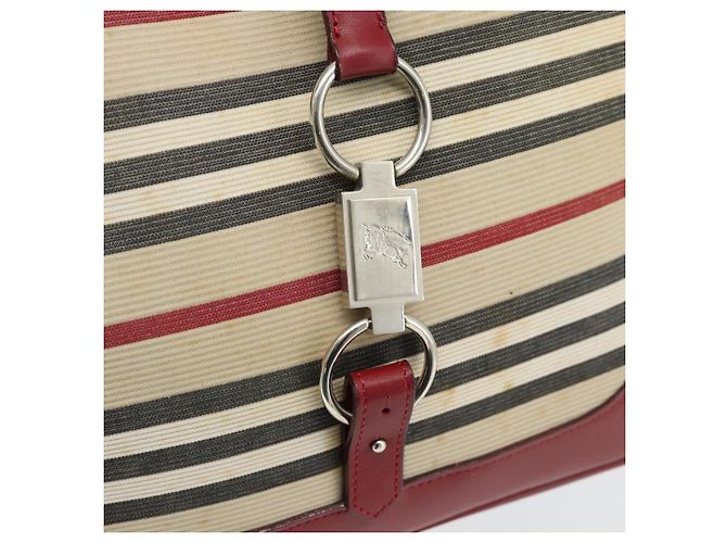 Borsa a Spalla BURBERRY Blue Label in Tela Beige Argento Auth 181126 - vista 10