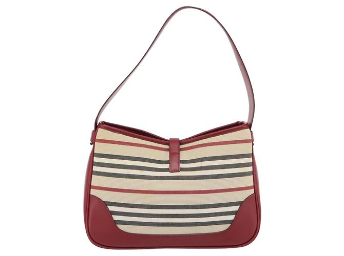 Borsa a Spalla BURBERRY Blue Label in Tela Beige Argento Auth 181126 - vista 2