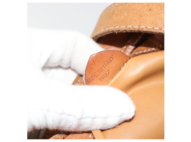 Céline Borsa a tracolla CELINE Macadam Canvas PVC Pelle Marrone Oro Auth 180643 D'oro - vista 12