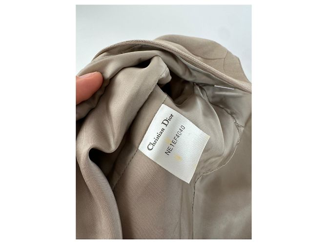 Abito vintage Dior in misto seta Y2K Beige - vista 10