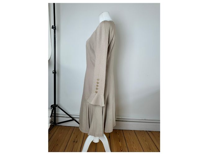 Abito vintage Dior in misto seta Y2K Beige - vista 2