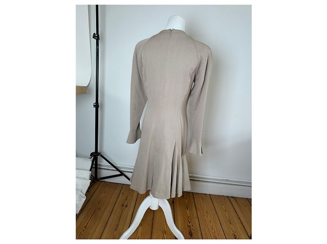 Abito vintage Dior in misto seta Y2K Beige - vista 3