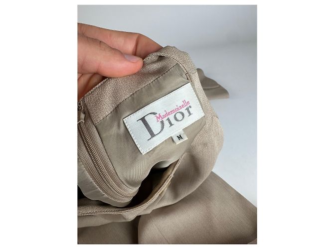 Abito vintage Dior in misto seta Y2K Beige - vista 8