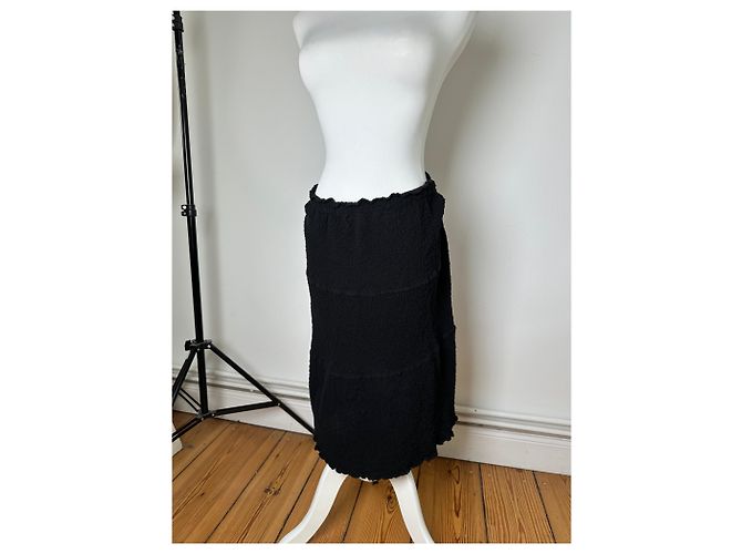 Gonna vintage Issey Miyake in misto cotone Y2K nera Nero - vista 13