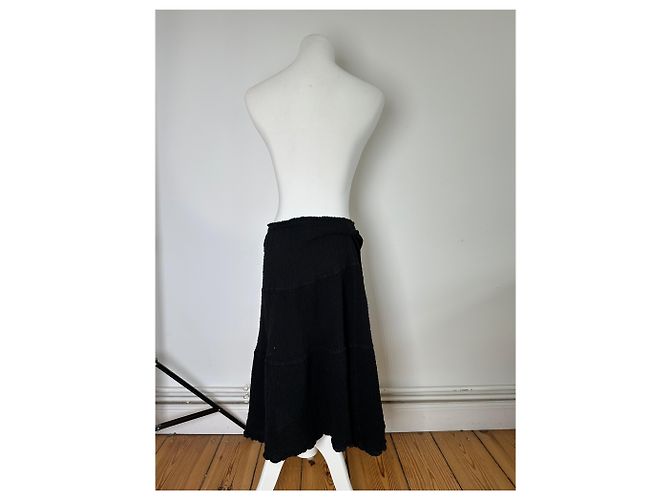 Gonna vintage Issey Miyake in misto cotone Y2K nera Nero - vista 3
