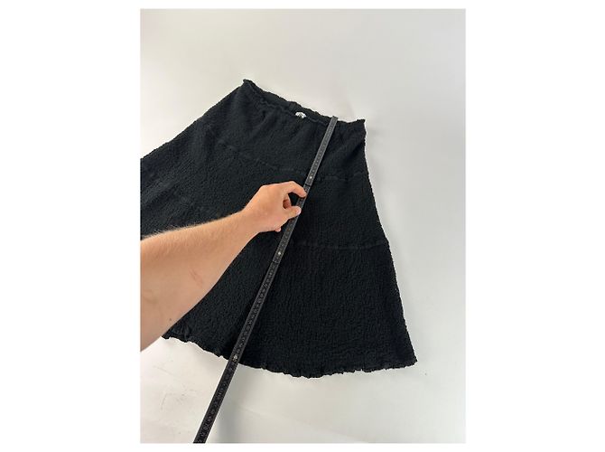 Gonna vintage Issey Miyake in misto cotone Y2K nera Nero - vista 7