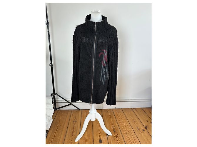 Roberto Cavalli Vintage Cavalli Strickjacke Y2K Schwarz Rot Grün - Ansicht 10