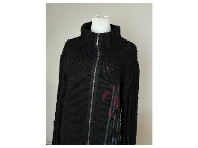 Roberto Cavalli Vintage Cavalli Strickjacke Y2K Schwarz Rot Grün - Ansicht 11