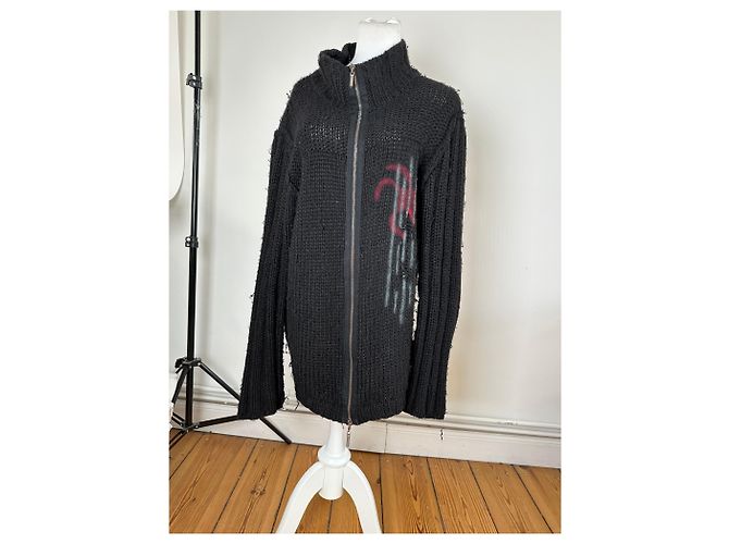 Roberto Cavalli Vintage Cavalli Strickjacke Y2K Schwarz Rot Grün - Ansicht 2
