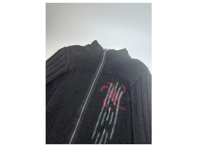 Roberto Cavalli Vintage Cavalli Strickjacke Y2K Schwarz Rot Grün - Ansicht 5
