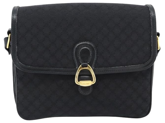 16 Céline Bolsa de Ombro CELINE Macadam Canvas Preta Ouro Auth 180571A Preto Dourado - vista 13