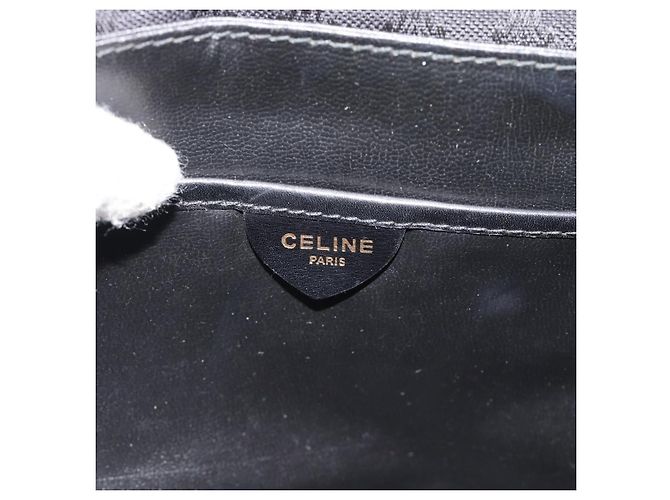 16 Céline Bolsa de Ombro CELINE Macadam Canvas Preta Ouro Auth 180571A Preto Dourado - vista 18