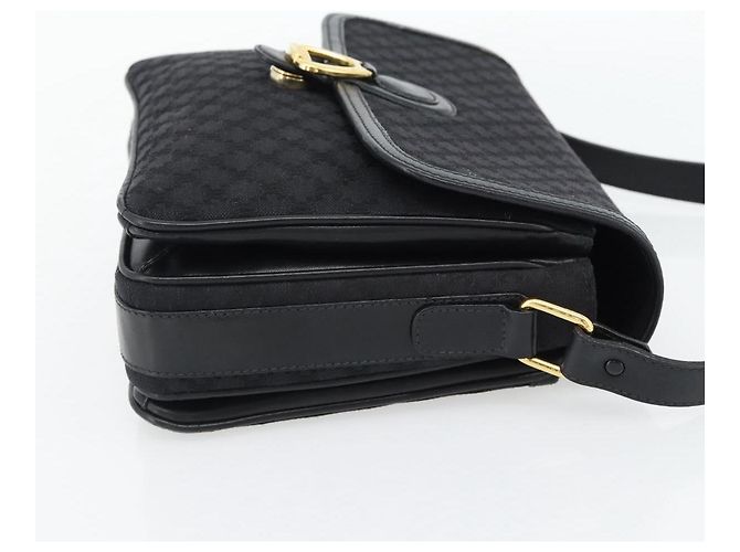 16 Céline Bolsa de Ombro CELINE Macadam Canvas Preta Ouro Auth 180571A Preto Dourado - vista 4