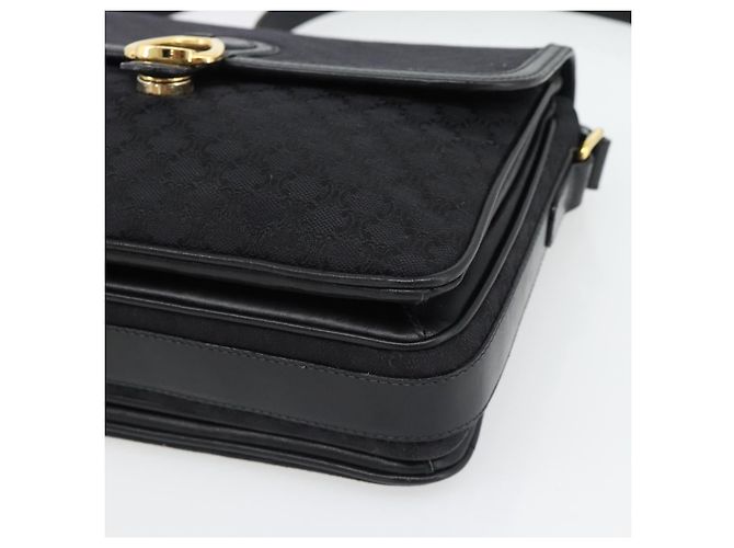16 Céline Bolsa de Ombro CELINE Macadam Canvas Preta Ouro Auth 180571A Preto Dourado - vista 9