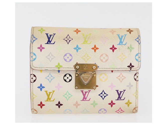 LOUIS VUITTON Portafoglio Monogram Multicolor 2 Set White LV Auth BA12677 Bianco - vista 11