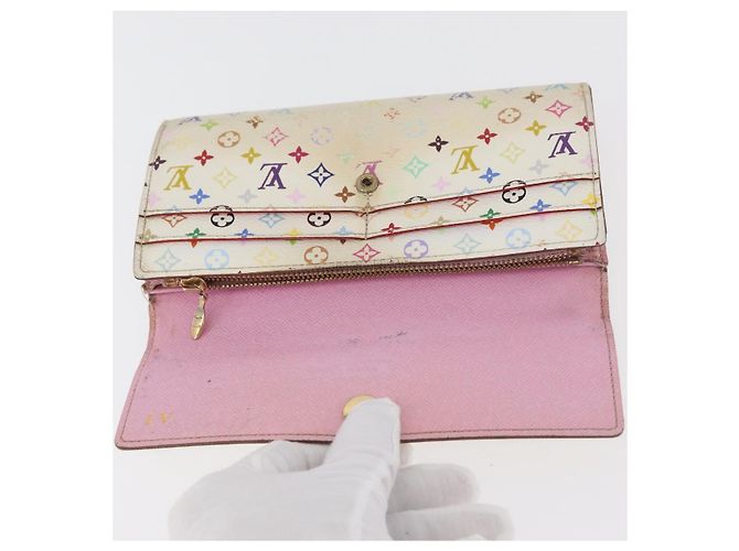 LOUIS VUITTON Portafoglio Monogram Multicolor 2 Set White LV Auth BA12677 Bianco - vista 8