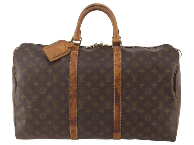 LOUIS VUITTON Borsa Boston Monogram Keepall 50 M41426 LV Auth 181189 Monogramma - vista 13