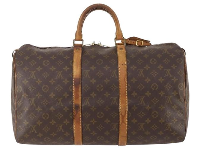 LOUIS VUITTON Borsa Boston Monogram Keepall 50 M41426 LV Auth 181189 Monogramma - vista 2