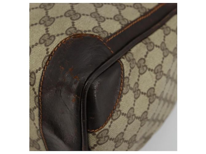 Borsa GUCCI GG Supreme Web Sherry Line PVC Beige Oro Autentica 179372 D'oro - vista 15