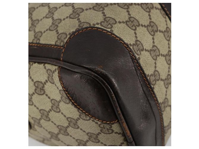 Borsa GUCCI GG Supreme Web Sherry Line PVC Beige Oro Autentica 179372 D'oro - vista 16