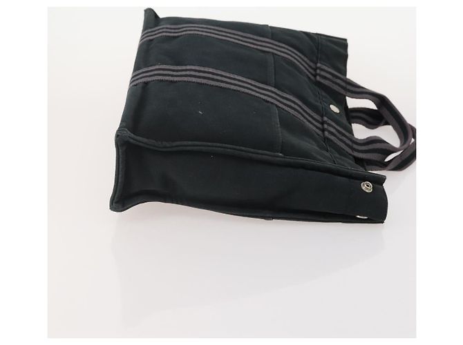 Hermès HERMES Fourre Tout Borsa a Mano Cotone 2 Set Black Auth BA12671 Nero - vista 4