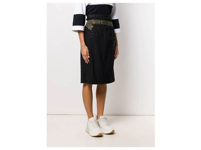 Comme Des Garcons Gonna di Lana Nera Comme des Garçons - 2000s Nero - vista 3