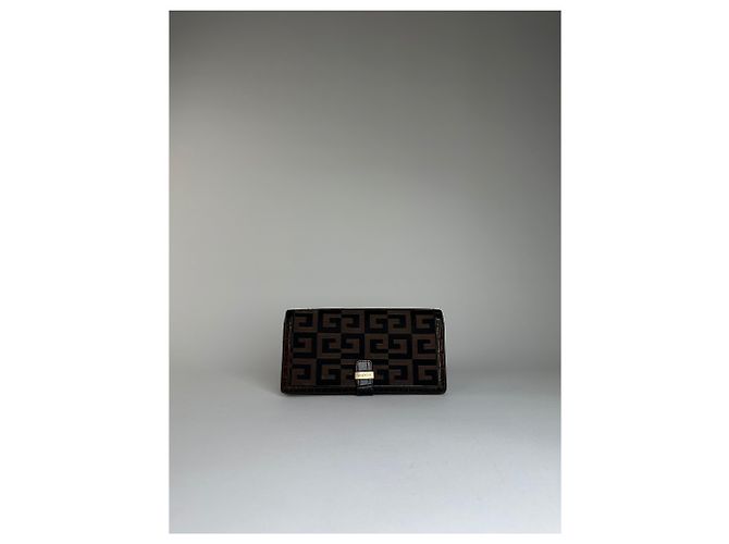 Vintage Givenchy Canvas Wallet Black Brown - view 10