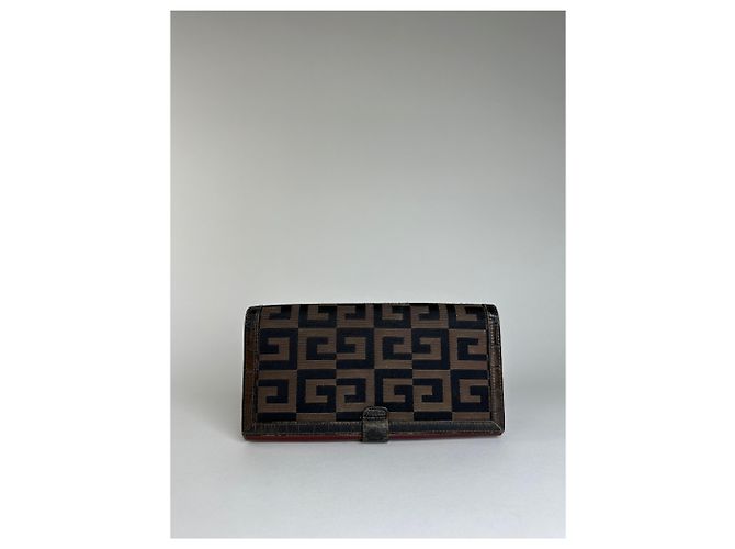 Vintage Givenchy Canvas Wallet Black Brown - view 2
