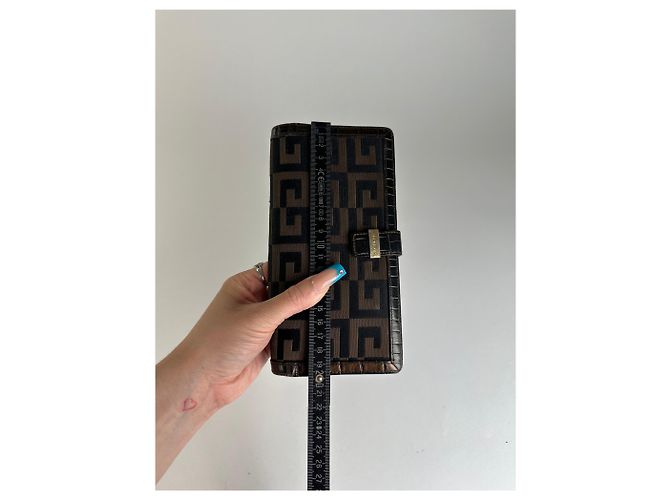 Vintage Givenchy Canvas Wallet Black Brown - view 8