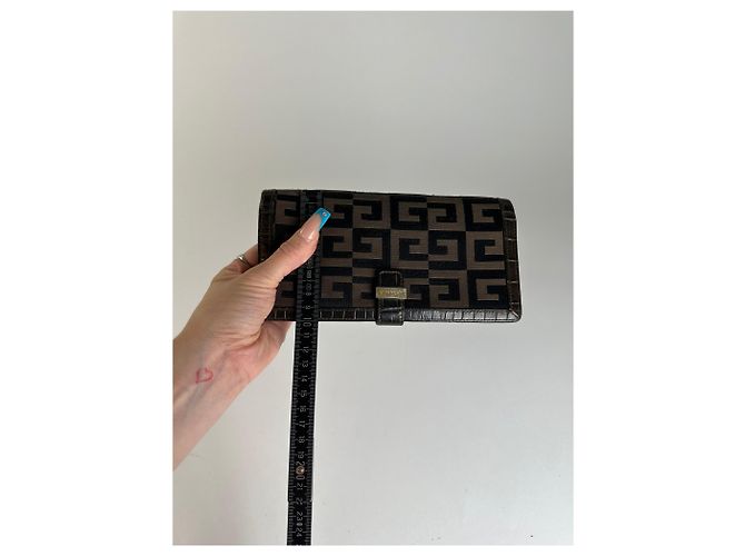 Vintage Givenchy Canvas Wallet Black Brown - view 9