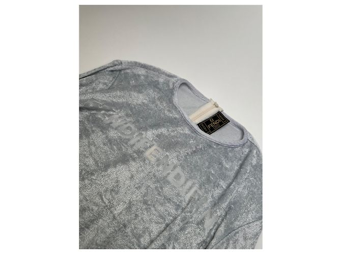 Fendi Vintage in Viscosa a Maniche Lunghe Argento - vista 5