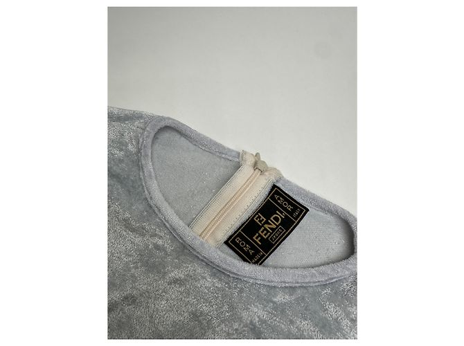 Fendi Vintage in Viscosa a Maniche Lunghe Argento - vista 6