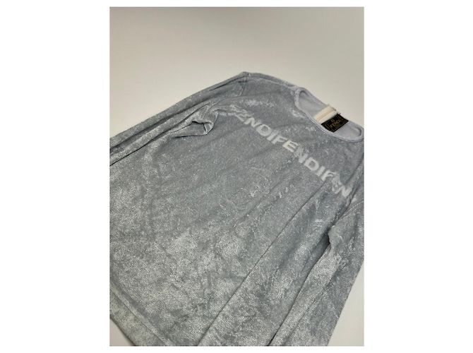Fendi Vintage in Viscosa a Maniche Lunghe Argento - vista 7