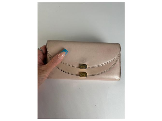 Chloé Vintage Chloe Grained Wallet Blush Golden - view 5