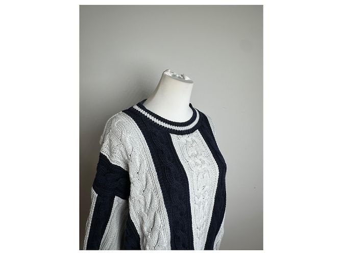Vintage Escada Baumwollpullover Navy Marineblau - Ansicht 9