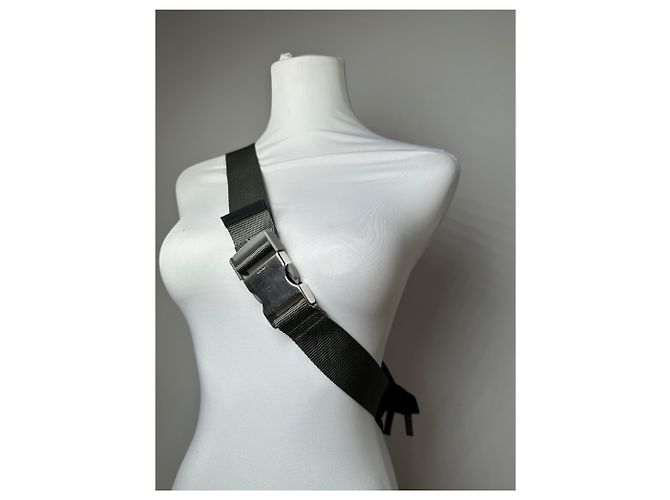 Vintage Prada Linea Rossa Umhängetasche Y2K Schwarz Silber Rot - Ansicht 4