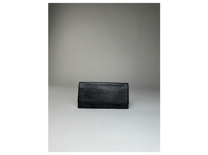 Slender Vintage Louis Vuitton Epi Leather Wallet Y2K Black Silver - view 12