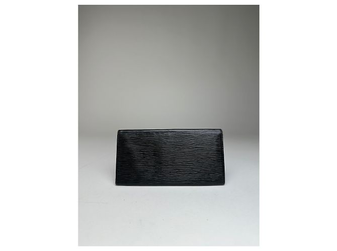 Slender Vintage Louis Vuitton Epi Leather Wallet Y2K Black Silver - view 2