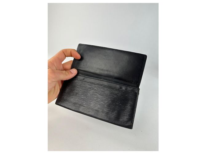 Slender Vintage Louis Vuitton Epi Leather Wallet Y2K Black Silver - view 3