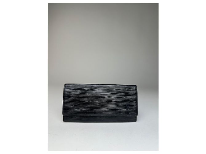 Slender Vintage Louis Vuitton Epi Leather Wallet Y2K Black Silver - view 5