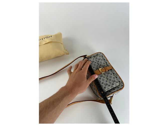 Vintage Louis Vuitton Monogram Canvas Umhängetasche Y2K Grau Tan - Ansicht 10