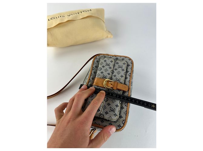Vintage Louis Vuitton Monogram Canvas Umhängetasche Y2K Grau Tan - Ansicht 11