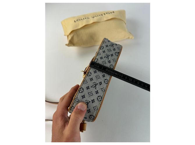 Vintage Louis Vuitton Monogram Canvas Umhängetasche Y2K Grau Tan - Ansicht 12