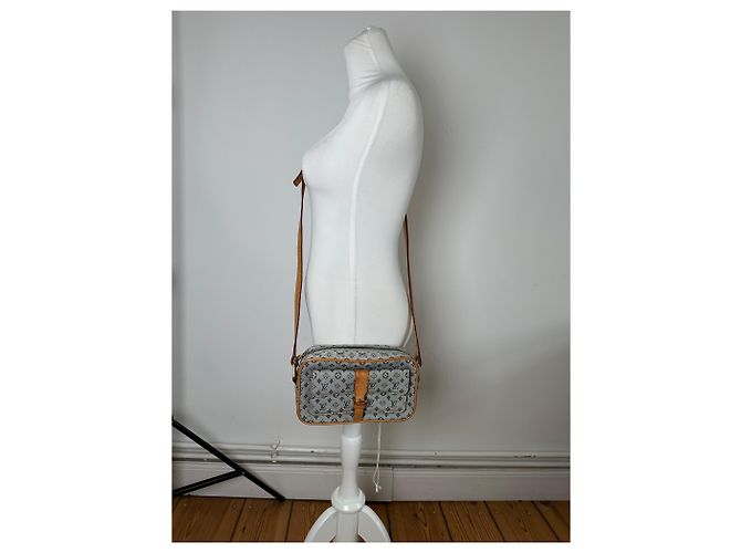 Vintage Louis Vuitton Monogram Canvas Umhängetasche Y2K Grau Tan - Ansicht 4